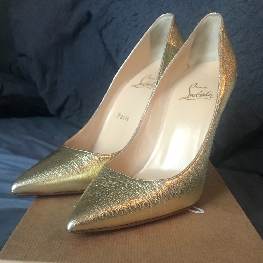 Christian Louboutin decoltish 100 Napa pepite gold